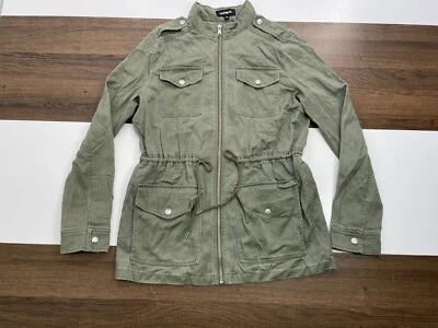 Chaqueta de Carga Militar Express Para Mujer XS Verde Cremallera Completa Utilidad Cintura Cincha Foto 1 de 4