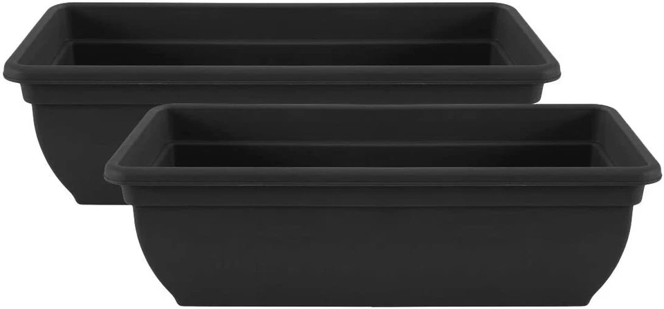 2 x 46cm Trough Plant Pot Long Plastic Planter Outdoor Garden Herb Flower Box - Image 1 of 1