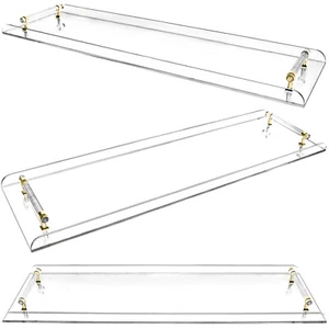 Acrylic Large Tub Tray Holder Luxury Bathtub Storage Rack Caddy Shelf w/ Handle - Picture 1 of 12