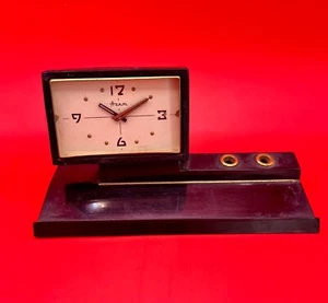 Vintage Sowjetische Achat Tischuhr Stifthalter 60er Jahre UdSSR selten reparaturbedürftig - Bild 1 von 11