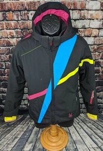 Spyder Tresh Ski Jacket Black Snow Winter Nylon Insulated Hooded Girls 14 152 XL - Picture 1 of 10