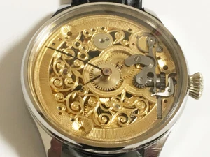 wristwatch 1905 OMEGAt Custom Watch Movement Skeleton Grape Engraving Antique JP - Picture 1 of 10