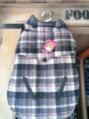 Chaqueta polar a cuadros para mascotas Foto 1 de 4