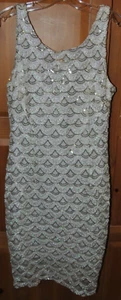 NEW  BEAUTIFUL WHITE DRESS WITH SEQUINS THROUGHOUT. SIZE 10. Very SPARKLY! - Picture 1 of 4