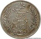 D8832 Tunisia 1 Franc Muhammad Al-Hadi Bey Ah 1308 1891 A Paris Silver >M Offer