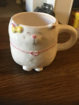 Bitsy (и Beau) вручную расписанный тонкий керамический котенок чашка, Russ Berrie Японии - Изображение 1 из 4