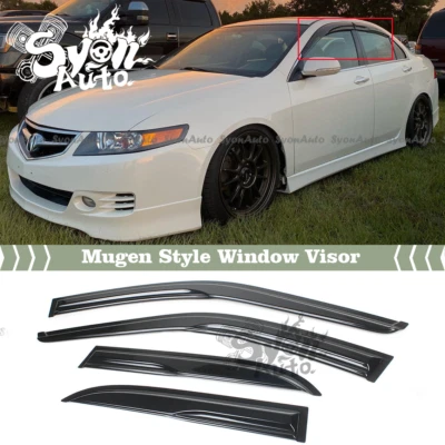 SE ADAPTA 2004-2008 ACURA TSX JDM MUGEN ESTILO VENTANA VISERA PROTECTOR CONTRA LA LLUVIA DEFLECTOR VENTILACIÓN Foto 1 de 4