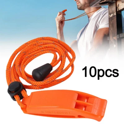 10X Emergency Distress Survival Whistle With Lanyard Hiking Camping Safety - image 1 of 4