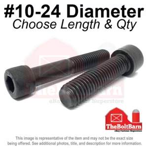 #10-24 Allen Socket Head Alloy Cap Screws Bolts Black Oxide COARSE (Pick Size) - Picture 1 of 12