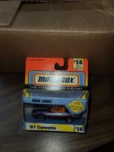 VINTAGE 1996 MATCHBOX SUPERFAST #14 PURPLE '87 CORVETTE NEW IN PACKAGE - Picture 1 of 1
