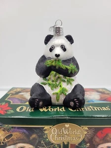 Old World Christmas Panda Bear with Bamboo Ornament - Picture 1 of 6