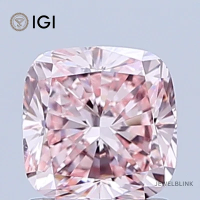 IGI Certified 1.3 Carat Fancy Intense Pink VS1 Cushion Cut CVD Lab Grown Diamond - Image 1 of 4