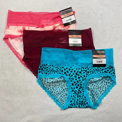 Без границ подростков хипстер нижнее белье sz XS многоцветный эластичной кружева 3 упаковки новый - Изображение 1 из 4