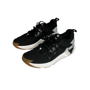 Under Armour Project Rock Sz 8 Black White Women Cross Training Shoe 3026535-002 - Picture 1 of 7