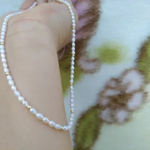18inch Gorgeous AAA+ Akoya White Natural Pearl Necklace 14k Gold P - Picture 1 of 12