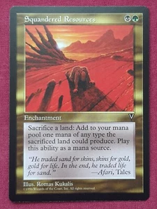 Magic The Gathering VISIONS SQUANDERED RESOURCES black/green card MTG - Picture 1 of 2