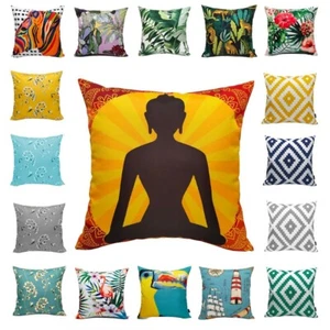 Waterproof Printed Cushion Cover / Inner Filled Cushion Decorative Square Pillow - Picture 1 of 27