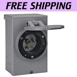 Effortless Generator Connection with PB50 50A NEMA 3R Power Inlet Box in Gray - Picture 1 of 6