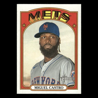 Miguel Castro #311 2021 Topps Heritage New York Mets Baseball Card MLB - Image 1 of 3