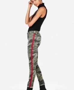 Pantalones de mezclilla ajustados de tiro medio calzas al tobillo camuflaje EXPRESS talla 4 cortos nuevos con etiquetas - Imagen 1 de 5