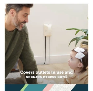 Safety 1st Steckdosenabdeckung mit Kabelverkürzer für Babyschutz - Bild 1 von 2