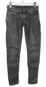 NUDIE Tight Long John Black Tears Jeans Women's W26/L32 Stretch Denim - Picture 1 of 9