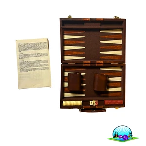 Backgammon Koffer - Braun 27x19cm geschlossen - Vollständig - Bild 1 von 7