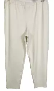 Joan Rivers Signature Knit Ankle Pants White Sz M Pull On A287599 Womens YC24 - Picture 1 of 6