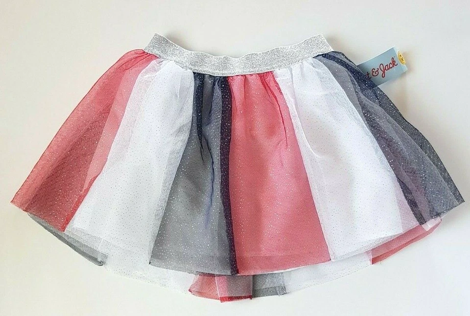 Cat & Jack Americana 4th of July Tutu Skirt Red White Blue - Girls Sz Small 6/6x
