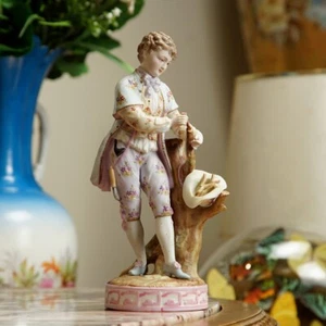 Gärtner Junge antike Porzellan Figur Vintage 20. Jahrhundert von Dresden Germany - Bild 1 von 8