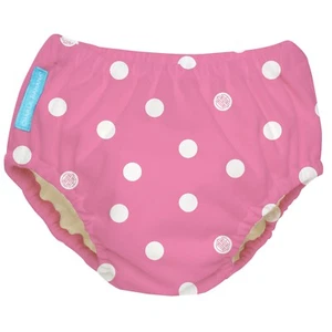 Pañal de natación reutilizable Charlie Banana, lunares grandes rosa bebé, mediano - Imagen 1 de 4