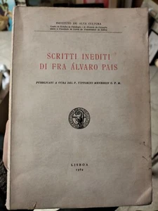 Escritos Inéditos De Fra Alvaro Pais V. Meneghin 1969 Instituto De Alta Cultura - Imagen 1 de 2