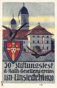 Schweiz - EINSIEDELN (SZ) 50. Stiftungfest der Kath. Gesellenvereins 1920 - Picture 1 of 2