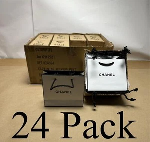 24x Pack Authentic CHANEL Paper Gift Shopping Bag 5 1/2" x 4 1/2 " x 2" White - Picture 1 of 4