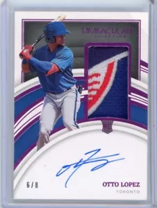 Otto Lopez 2022 Panini Immaculate Pink /8 #119 RPA Rookie Patch Auto RC - Picture 1 of 2