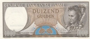 Billete de Surinam 1000 florines (1963) P-124 UNC - Imagen 1 de 2