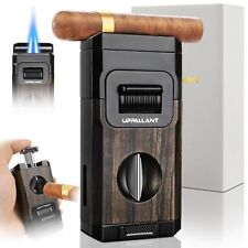 Torch Cigar Lighter, Built-in Cigar Cutter V Cut, Cigar Holder, with Classic ...