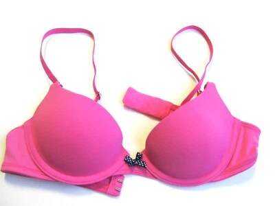 XB121 Abercrombie Gilly Hicks NEW Pink PUSH 'EM UP T-Shirt Contour Demi UW Bra - Image 1 of 3