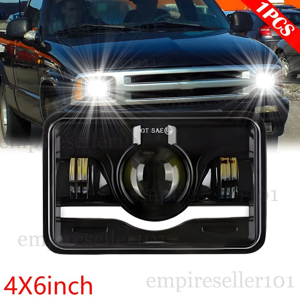 Faro LED de 4x6 pulgadas para Chevy S10 Blazer 1994-1997 haz sellado alto halo DRL Foto 1 de 4