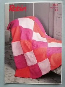 'SLEEPY BABY' BLANKET, 120x100cm, 8ply - ROBIN Knitting Pattern 3024 - Picture 1 of 3