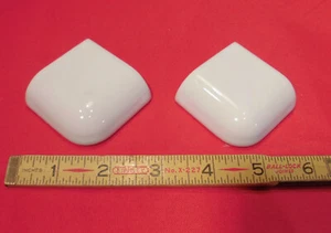 2 pcs. *Glossy Ice White* 2" X 2" X 5/8" Ceramic Bullnose Radius Corner Tiles - Picture 1 of 10