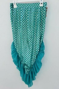 Cat And Jack Mermaid Tail/Fin Skirt Girls Large Size 10 - 12 Turquoise NEW  - Picture 1 of 11