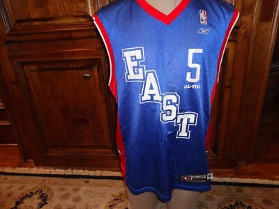 Camiseta deportiva de nailon vintage Reebok azul 2004 All Star Game #5 Jason Kidd NBA adulto M Foto 1 de 4