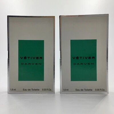 X2 Nuevo Cardado Vetiver Tallado para Hombres - EDT Spray Muestra Vial 1.6 ml 0.05 oz Cada uno Foto 1 de 3