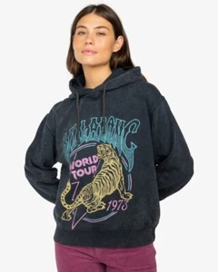 Suéter con capucha Billabong Tiger Tour Vintage para mujer (negro) - Imagen 1 de 5