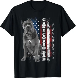Cane Corso Dad _ Hundebesitzer italienischer Mastiff USA amerikanische Flagge Geschenk Unisex T-Shirt - Bild 1 von 4