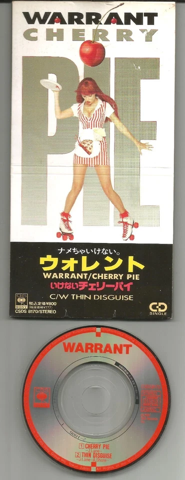 WARRANT Cherry Pie / Thin Disguise JAPAN MINI 3 INCH CD single CD3 USA Seller Foto 1 de 2