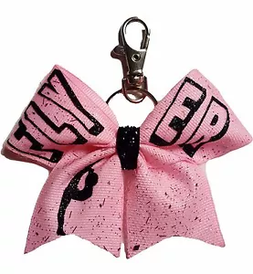 FLYER Pink sparkly Key backpack ring hair bow - Picture 1 of 1