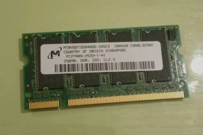 Micron MT8VDDT3264HDG-335C3 (256MB DDR PC2700S 333MHz SO DIMM 200-pin) Memory - Image 1 of 2