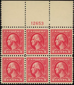 USA Scott# 528B Plate Block of 6, VF-XF, Wide-Top Mint NH SCV $375 (55493) - Picture 1 of 1